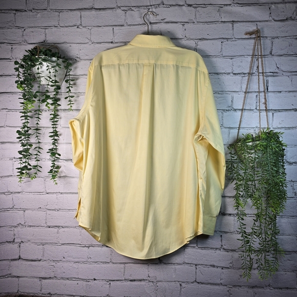 Lauren Ralph Lauren Mens Button Down Long Sleeve Yellow 17.5 - Picture 6 of 7